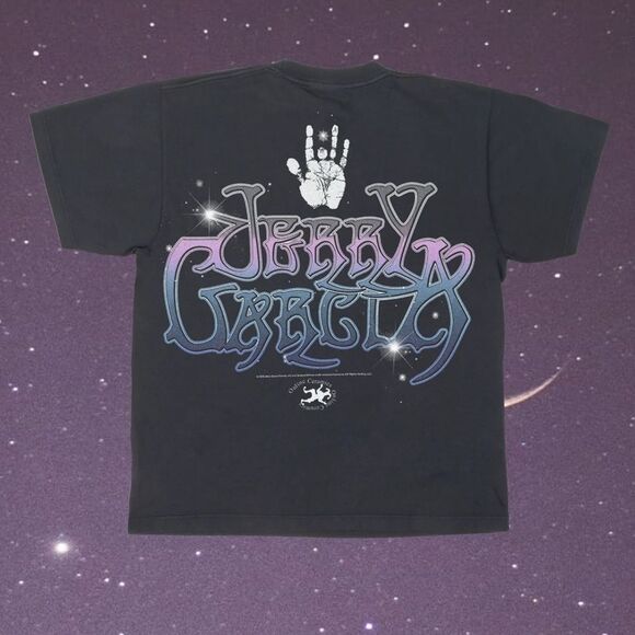 Online Ceramics Jerry Garcia “Space” Tee Black NWT - Picture 2 of 6